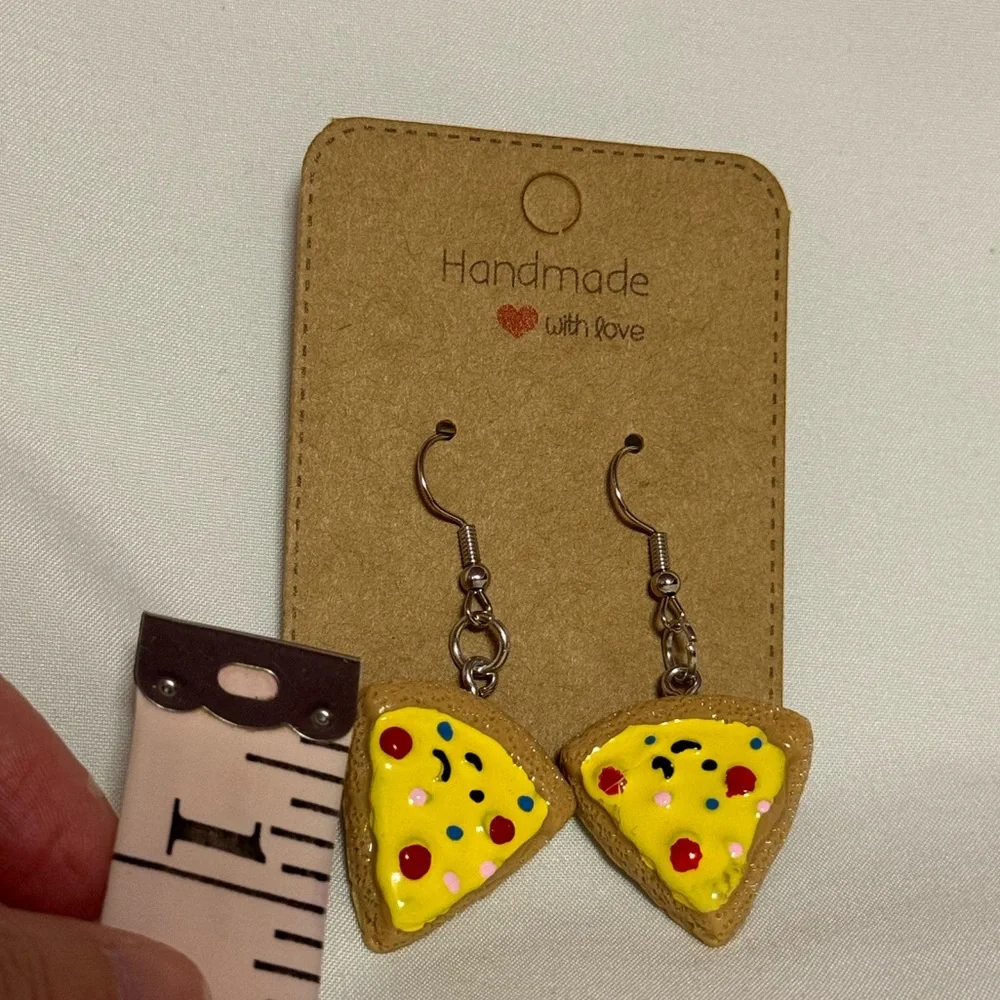 Handmade Pizza Slice Earrings